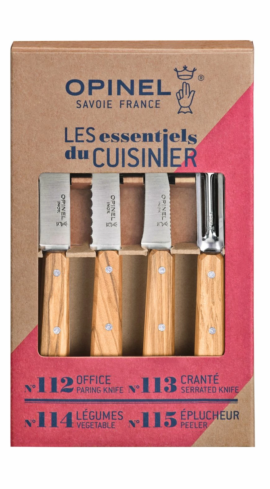 Opinel Kitchenknife-set 4 Pieces Olivewood 1 Opinel Kitchenknife-set 4 Pieces Olivewood